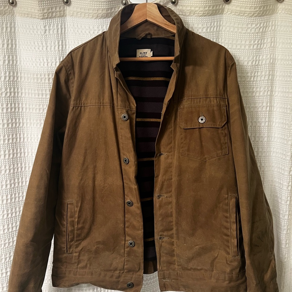 Flint and Tinder waxed trucker jacket